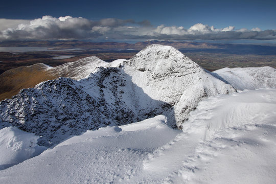 Beautiful view from the highest Irish mountain Carrauntoohil
