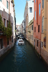 Fototapeta na wymiar Canale Di Canaregio In Castelo In Venice. Travel, holidays, architecture. March 28, 2015. Venice, Veneto region, Italy.