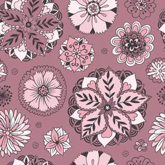 Möbelaufkleber Floral seamless pattern. © aunaauna