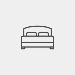 Plakat Bed flat vector icon. Hotel flat vector icon. Accommodation flat vector icon