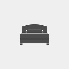 Bed flat vector icon. Hotel flat vector icon. Accommodation flat vector icon