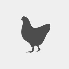 Chicken flat vector icon. Chicken vector silhouette