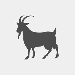 Goat vector silhouette. Farm animal silhouette