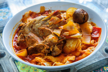 Arabic tratitional Kabsa with grilled chicken.Mandi.