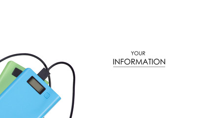 Power bank energy pattern on white background isolation