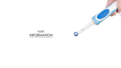 Electric toothbrush in hand pattern on a white background isolation
