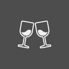 Wineglass flat vector icon. Drink flat vector icon