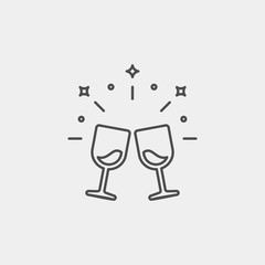 Wineglass flat vector icon. Drink flat vector icon