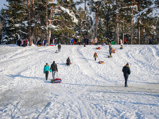 Winter games on the frozen river