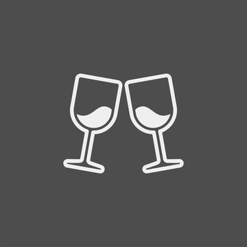 Wineglass flat vector icon. Drink flat vector icon