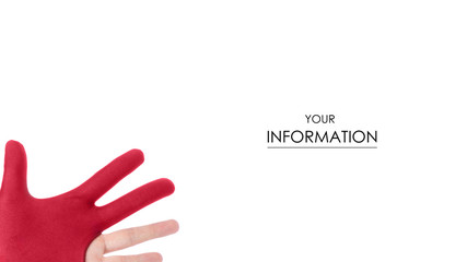 Glove for billiards pattern on a white background isolation