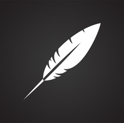 Feather icons set on black background for graphic and web design, Modern simple vector sign. Internet concept. Trendy symbol for website design web button or mobile app