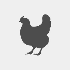 Chicken flat vector icon. Chicken vector silhouette