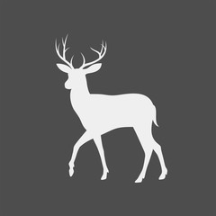 Deer vector silhouette. Wild animal silhouette