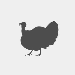 Turkey vector silhouette. Farm animal silhouette