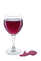 Glass with red wine isolated  on white background