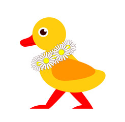 duckling with daisy wreath