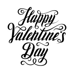 Happy Valentine’s day - hand drawn inscription. Lettering. Greeting card. Poster for Valentine's Day 