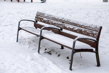 Empty park bench