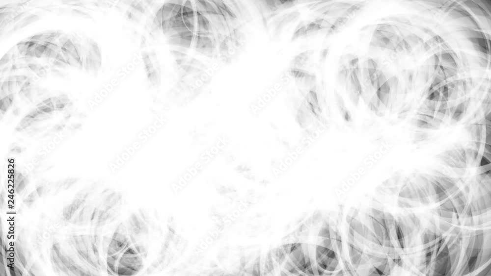 Poster appearance and disappearance ink style matte transitions of black and white circles from the center 
