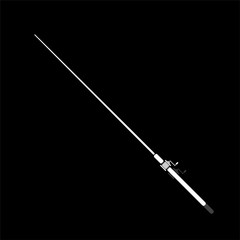 Fishing rod icon flat