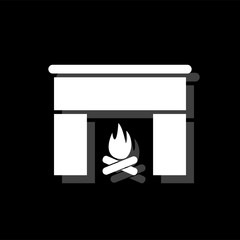 Fireplace icon flat