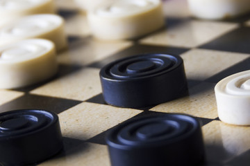 Obraz na płótnie Canvas checkers game close up