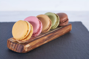 breakfast of macarons wooden splint