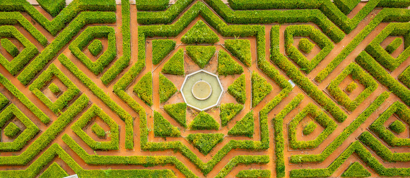 Aerial View Of A Symmetrical Garden