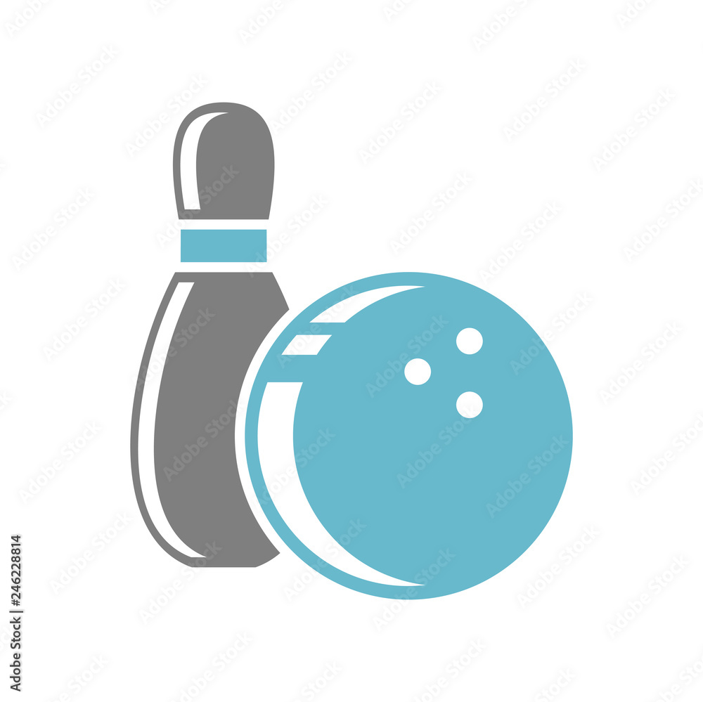 Poster bowling icon on white background for graphic and web design, modern simple vector sign. internet con