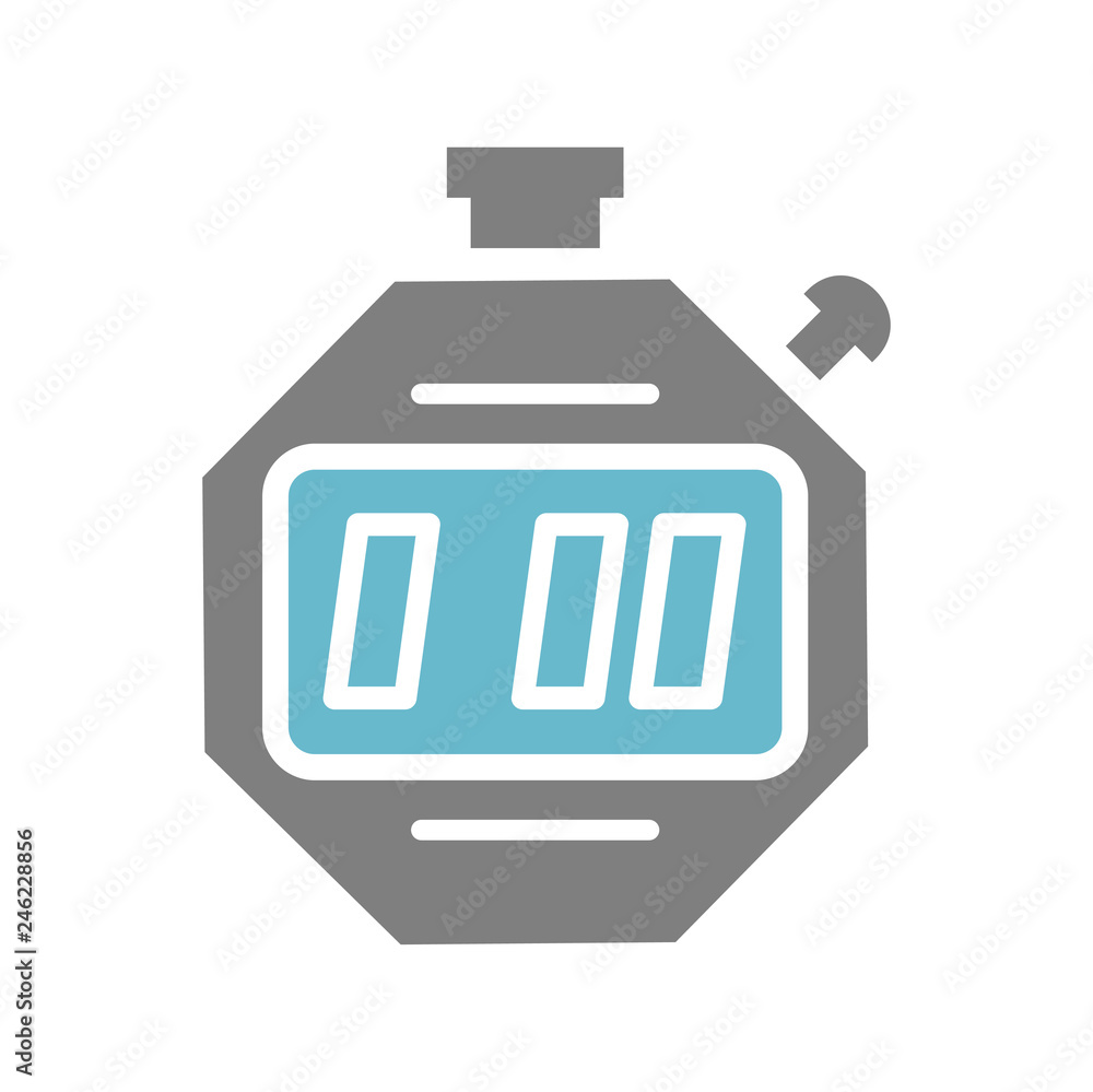 Poster digital stop watch icon on white background for graphic and web design, modern simple vector sign. i