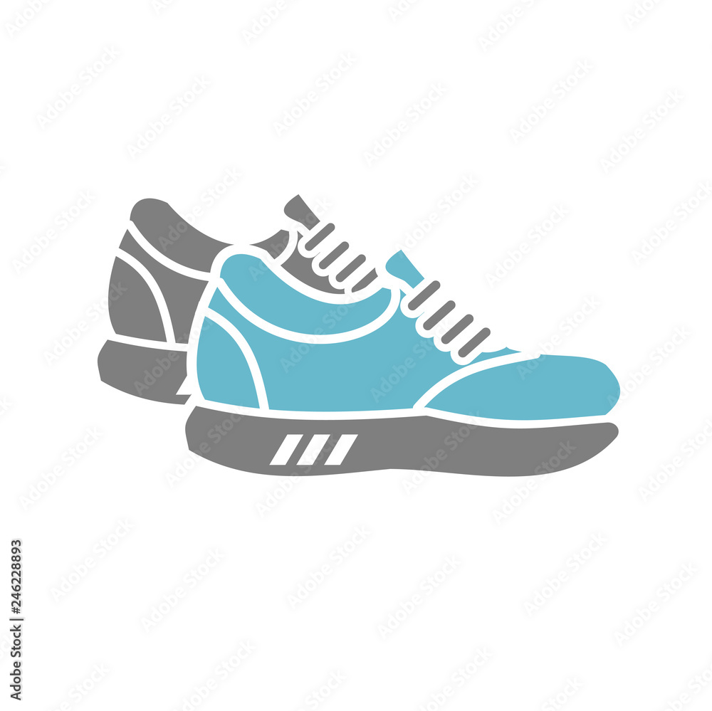 Poster sport shoes icon on white background for graphic and web design, modern simple vector sign. internet