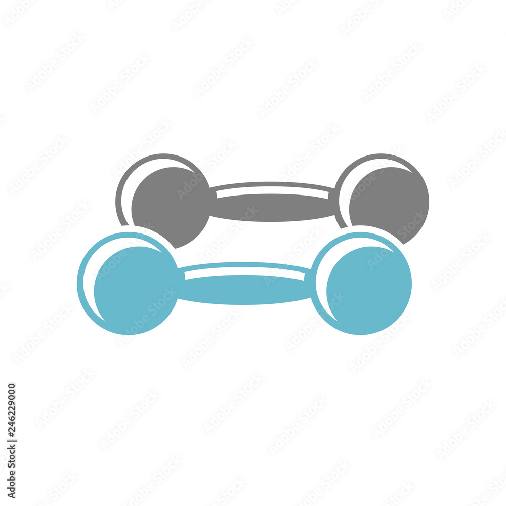 Poster dumbbell icon on white background for graphic and web design, modern simple vector sign. internet co