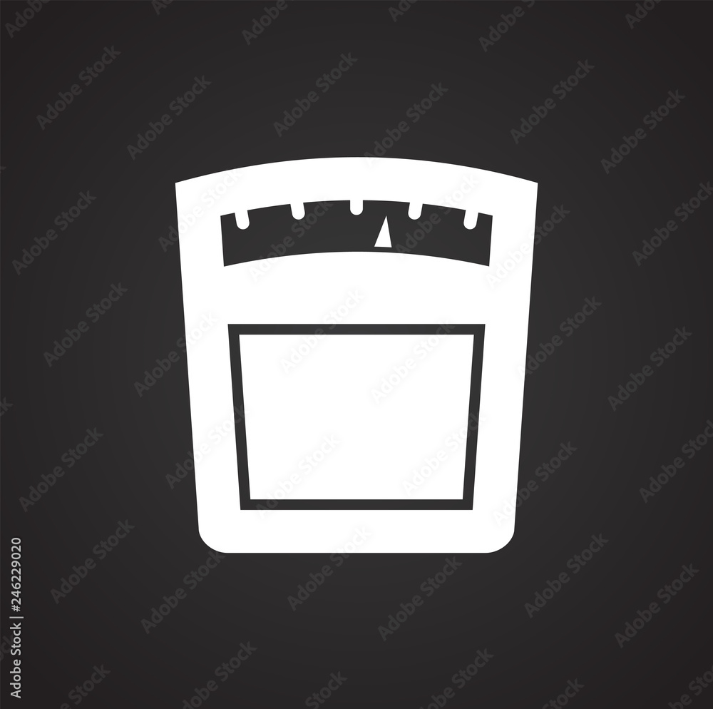 Poster scales icon on black background for graphic and web design, modern simple vector sign. internet conc