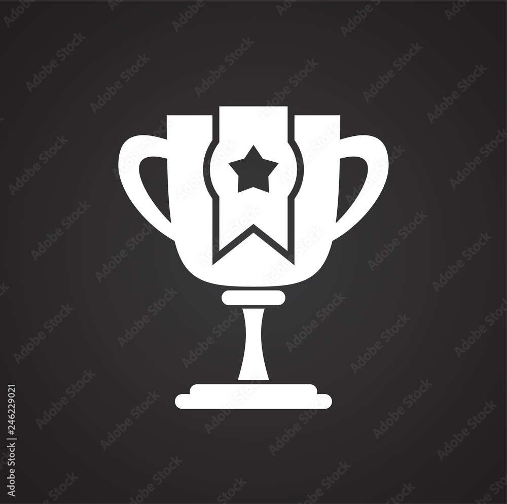 Poster cup icon on black background for graphic and web design, modern simple vector sign. internet concept