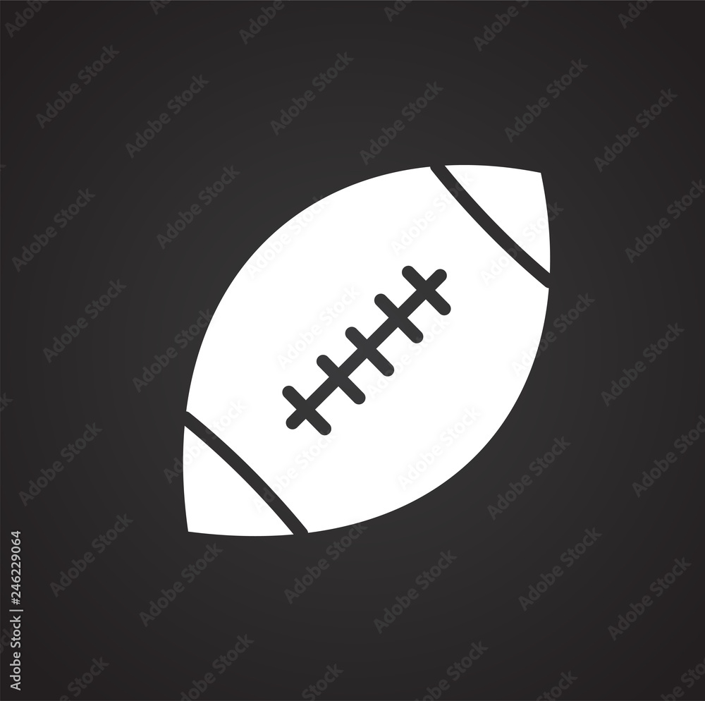 Poster american football icon on black background for graphic and web design, modern simple vector sign. in