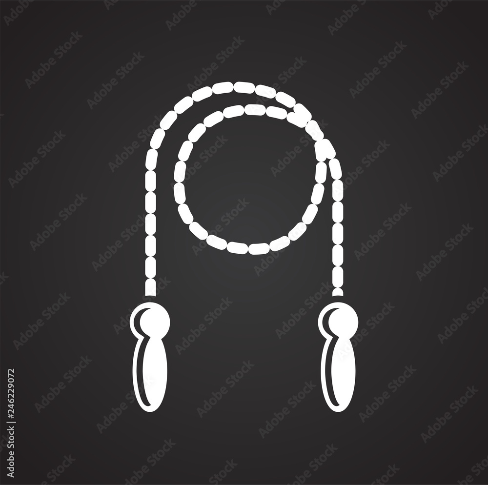 Poster jumping rope icon on black background for graphic and web design, modern simple vector sign. interne