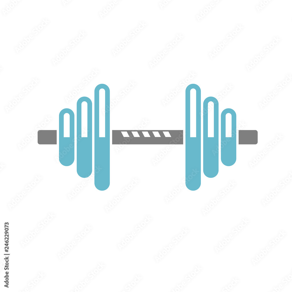 Poster dumbbell icon on white background for graphic and web design, modern simple vector sign. internet co