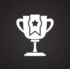 Cup icon on black background for graphic and web design, Modern simple vector sign. Internet concept. Trendy symbol for website design web button or mobile app