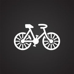 Fototapeta na wymiar Bicycle icon on black background for graphic and web design, Modern simple vector sign. Internet concept. Trendy symbol for website design web button or mobile app