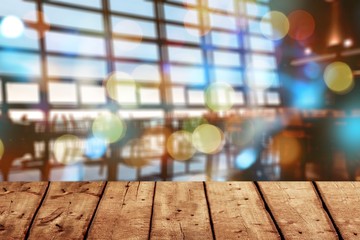 Worn table and blur with bokeh background