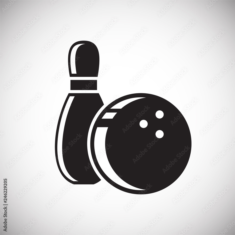 Poster bowling icon on white background for graphic and web design, modern simple vector sign. internet con