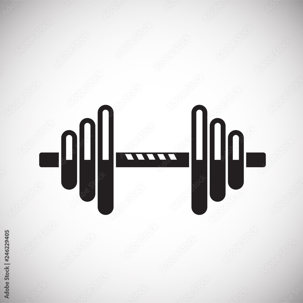 Poster dumbbell icon on white background for graphic and web design, modern simple vector sign. internet co