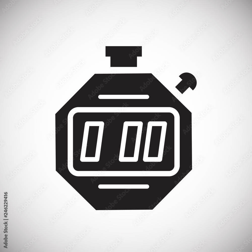 Poster digital stop watch icon on white background for graphic and web design, modern simple vector sign. i