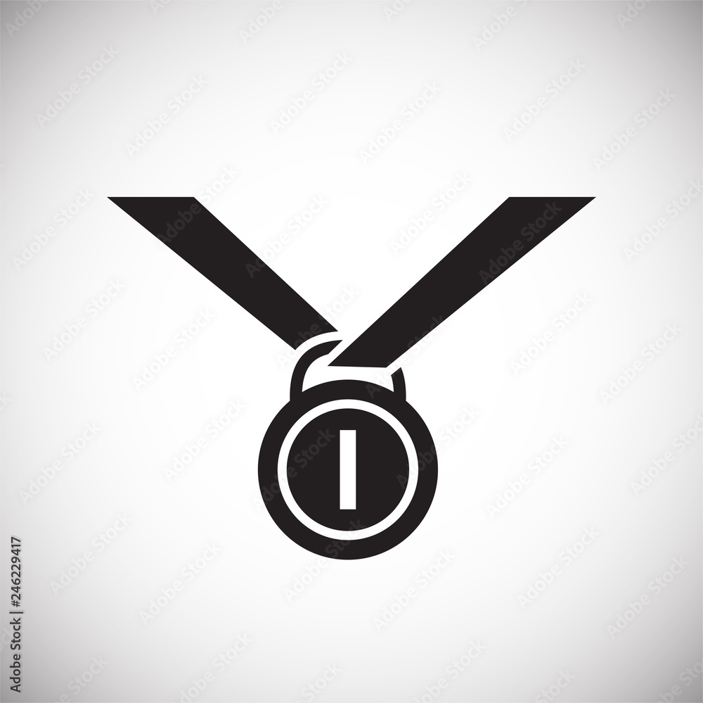 Poster golden medal icon on white background for graphic and web design, modern simple vector sign. interne