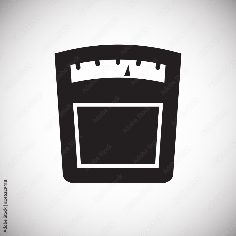Poster scales icon on white background for graphic and web design, modern simple vector sign. internet conc