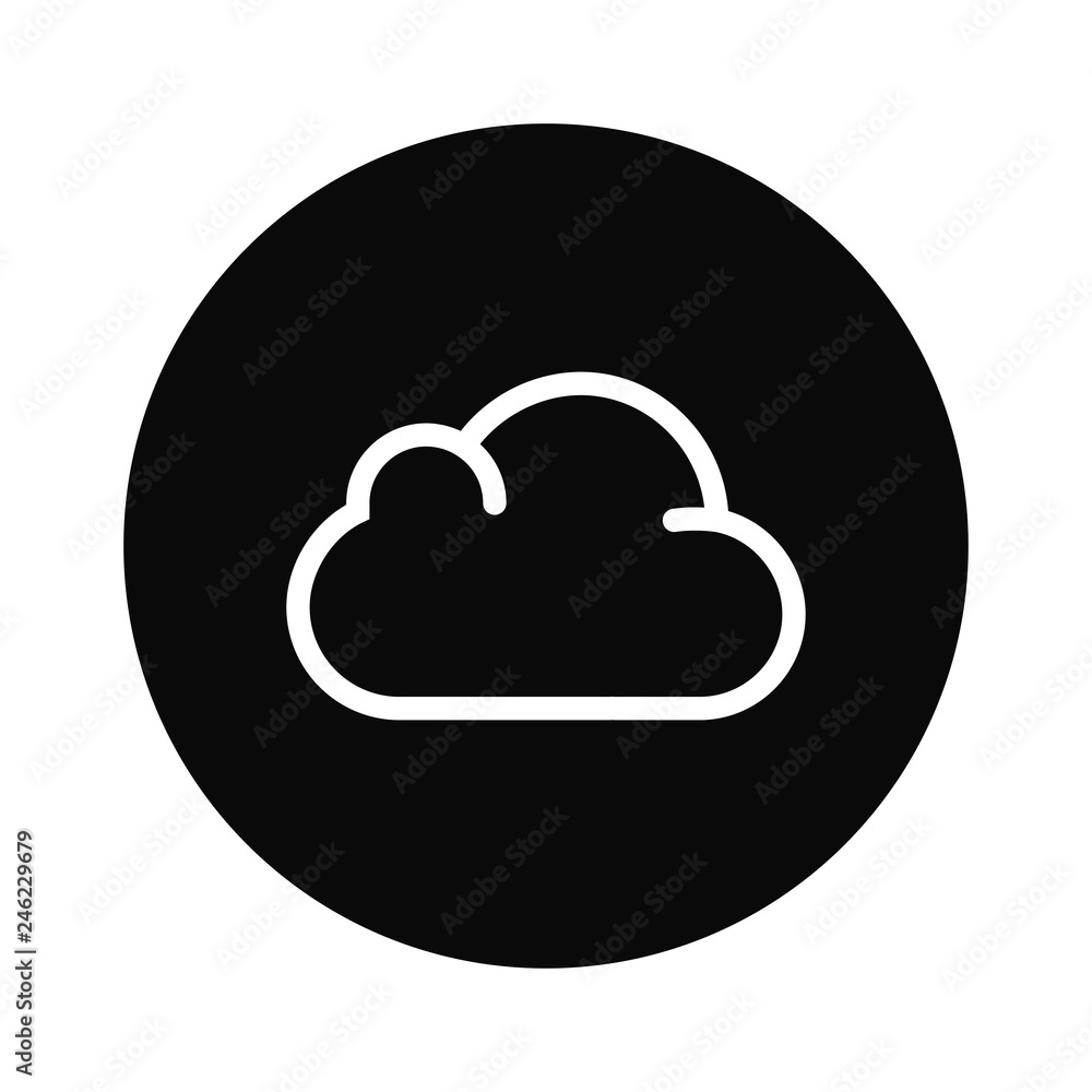 Poster outline cloud icon vector isolated on white background. modern, linear vector sign for mobile app an