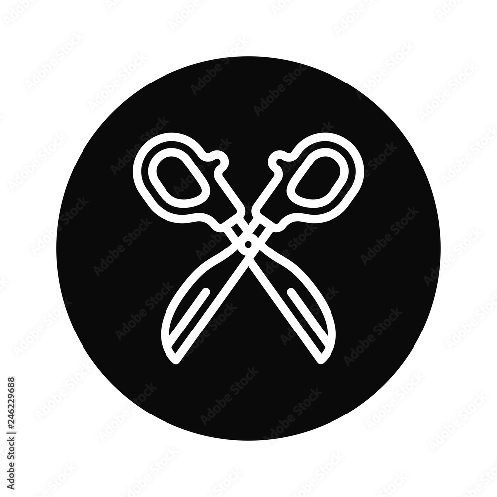 Poster scissors vector icon