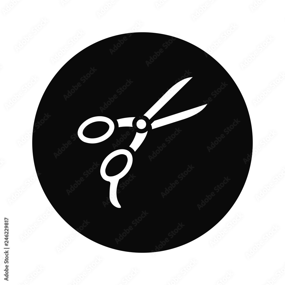 Poster filled scissors icon vector isolated on white background. modern symbol in trendy flat style for mob