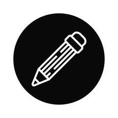 Outline Pencil vector icon isolated on white background. Linear symbol for mobile app and web design.
